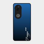 Customize Name Gradient Glass Case Cover Blue For Iqoo Z10R