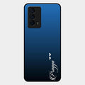 Customize Name Gradient Glass Case Cover Blue For Iqoo Z5 5G