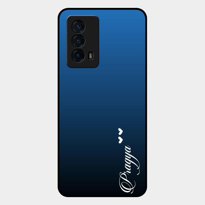 Customize Name Gradient Glass Case Cover Blue For Iqoo Z5 5G