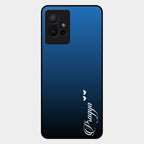 Customize Name Gradient Glass Case Cover Blue For Iqoo Z6 5G