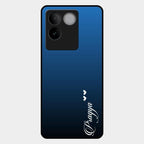 Customize Name Gradient Glass Case Cover Blue For Iqoo Z7 Pro 5G