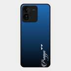 Customize Name Gradient Glass Case Cover Blue For Iqoo Z9 5G