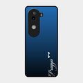 Customize Name Gradient Glass Case Cover Blue For Iqoo Z9S 5G