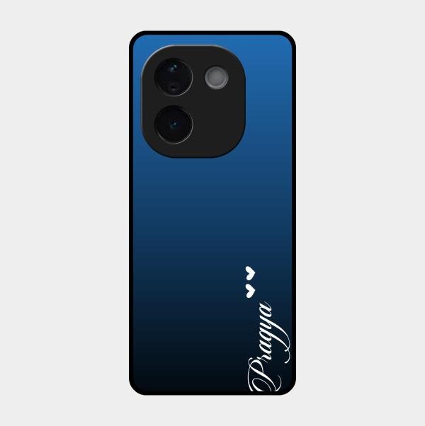 Customize Name Gradient Glass Case Cover Blue For Iqoo Z9S Pro 5G
