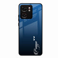 Customize Name Gradient Glass Case Cover Blue For Motorola Edge 40