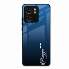 Customize Name Gradient Glass Case Cover Blue For Motorola Edge 40