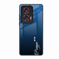 Customize Name Gradient Glass Case Cover Blue For Motorola Edge 50 Fusion 5G