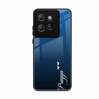 Customize Name Gradient Glass Case Cover Blue For Motorola Edge 50 Neo