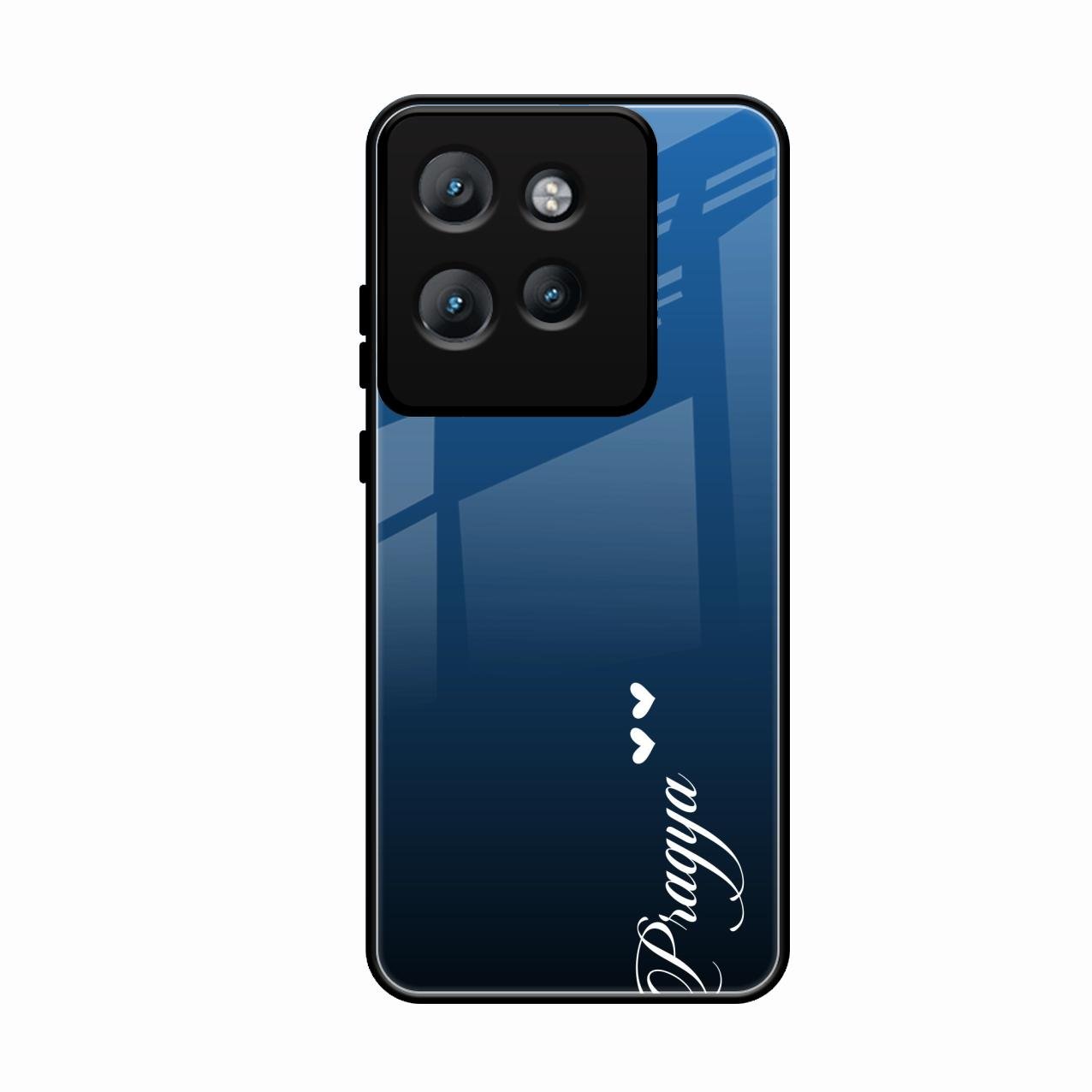 Customize Name Gradient Glass Case Cover Blue For Motorola Edge 50 Neo