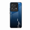 Customize Name Gradient Glass Case Cover Blue For Motorola Edge 50 Pro