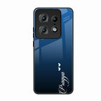 Customize Name Gradient Glass Case Cover Blue For Motorola Edge 50 Pro