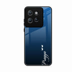 Customize Name Gradient Glass Case Cover Blue For Motorola Edge 50