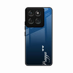 Customize Name Gradient Glass Case Cover Blue For Motorola Edge 60 5G