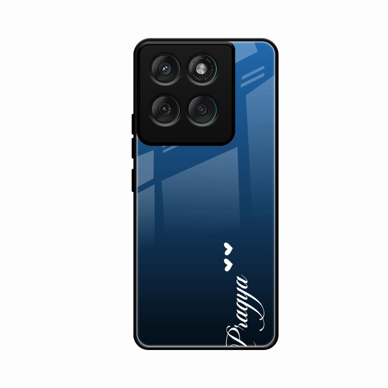 Customize Name Gradient Glass Case Cover Blue For Motorola Edge 60 Fusion 5G