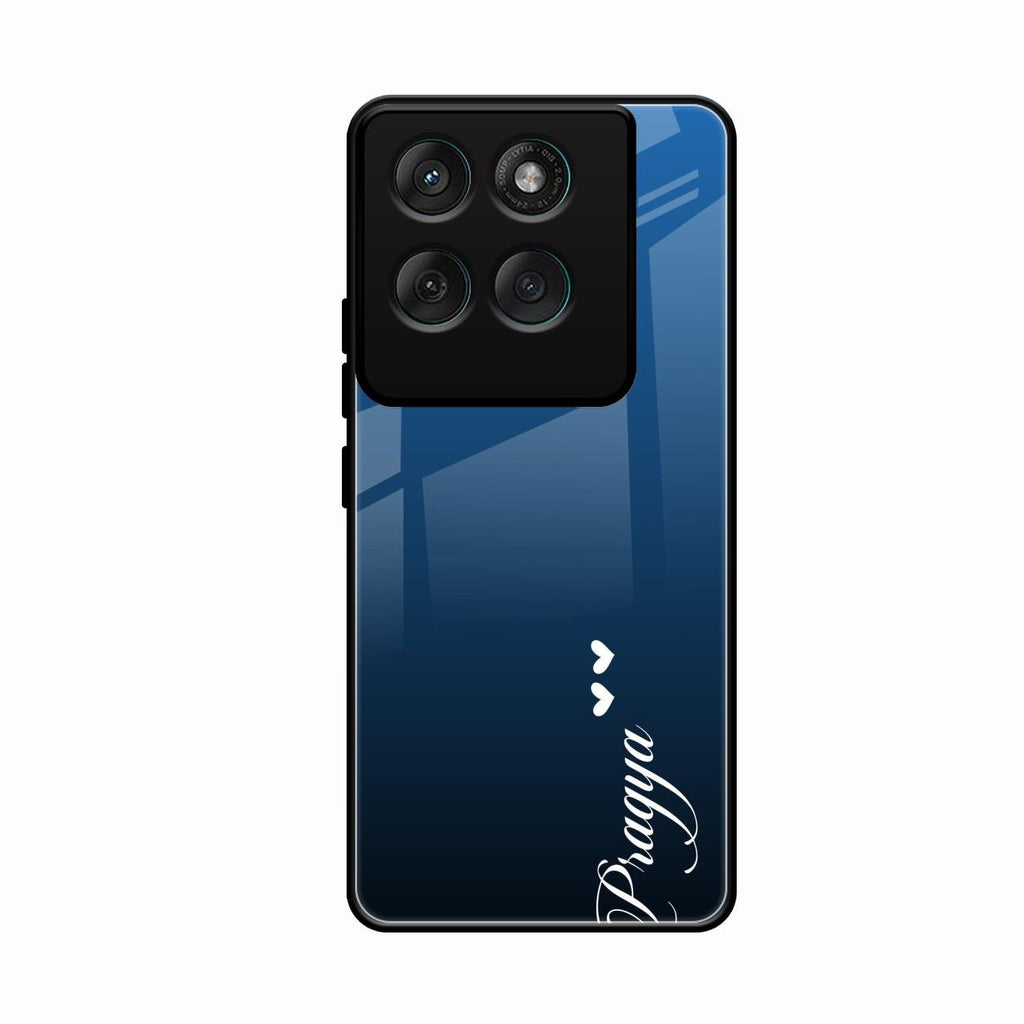 Customize Name Gradient Glass Case Cover Blue For Motorola Edge 60 Pro 5G