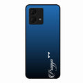 Customize Name Gradient Glass Case Cover Blue For Motorola g84 5G