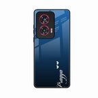 Customize Name Gradient Glass Case Cover Blue For Motorola G96 5G