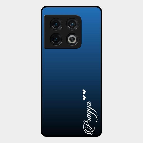 Customize Name Gradient Glass Case Cover Blue For Oneplus 10 Pro 5G