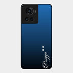 Customize Name Gradient Glass Case Cover Blue For Oneplus 10R 5G