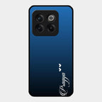 Customize Name Gradient Glass Case Cover Blue For Oneplus 10T 5G