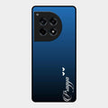 Customize Name Gradient Glass Case Cover Blue For Oneplus 12R 5G