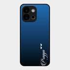 Customize Name Gradient Glass Case Cover Blue For Oneplus 13S 5G