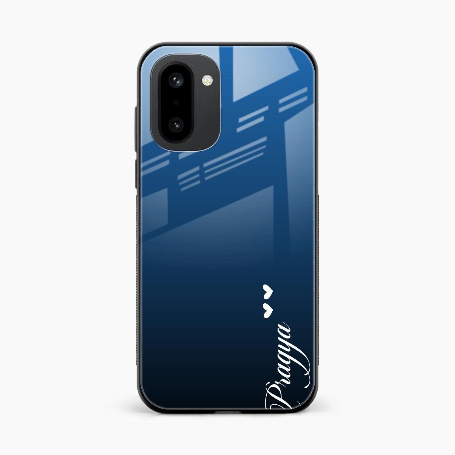 Customize Name Gradient Glass Case Cover Blue For OnePlus 15R 5G