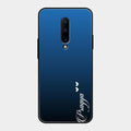 Customize Name Gradient Glass Case Cover Blue For Oneplus 7 Pro