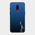 Customize Name Gradient Glass Case Cover Blue For Oneplus 7