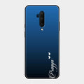 Customize Name Gradient Glass Case Cover Blue For Oneplus 7T Pro