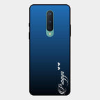 Customize Name Gradient Glass Case Cover Blue For Oneplus 8