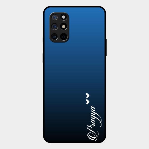 Customize Name Gradient Glass Case Cover Blue For Oneplus 8T