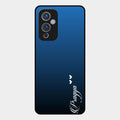 Customize Name Gradient Glass Case Cover Blue For Oneplus 9 5G