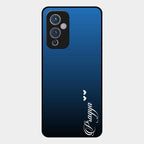 Customize Name Gradient Glass Case Cover Blue For Oneplus 9 5G