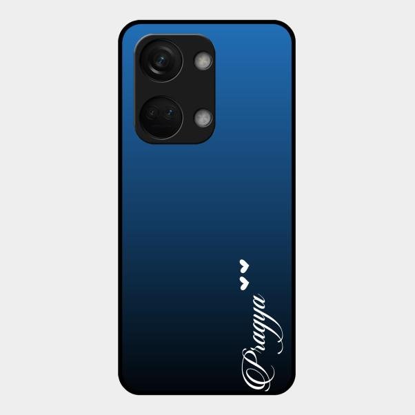 Customize Name Gradient Glass Case Cover Blue For Oneplus Nord 3 5G