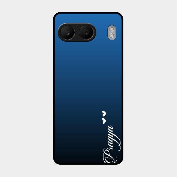Customize Name Gradient Glass Case Cover Blue For Oneplus Nord 4 5G