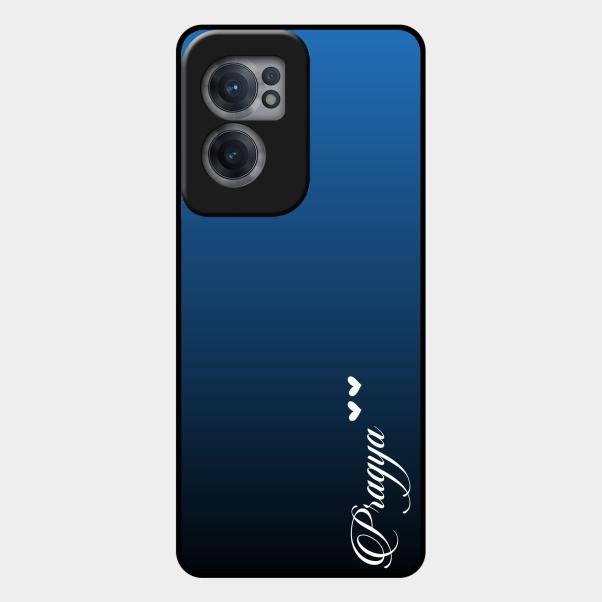 Customize Name Gradient Glass Case Cover Blue For Oneplus Nord Ce 2 5G