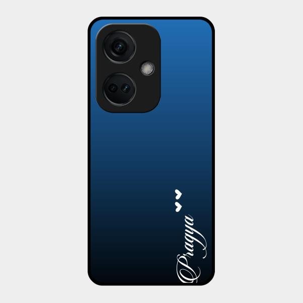 Customize Name Gradient Glass Case Cover Blue For Oneplus Nord Ce 3 5G