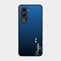 Customize Name Gradient Glass Case Cover Blue For Oppo A5 5G