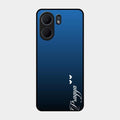 Customize Name Gradient Glass Case Cover Blue For Oppo A5X 5G