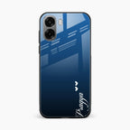 Customize Name Gradient Glass Case Cover Blue For Oppo A6X 5G
