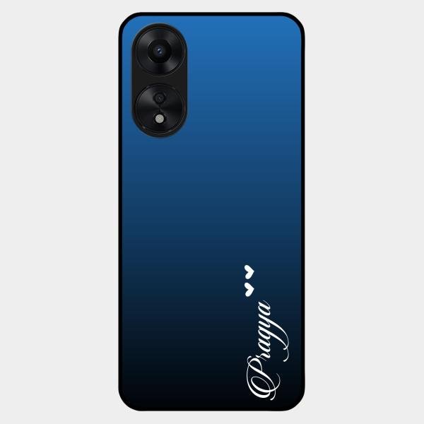 Customize Name Gradient Glass Case Cover Blue For Oppo A78 5G