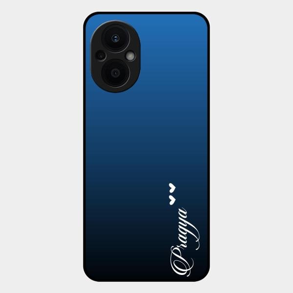 Customize Name Gradient Glass Case Cover Blue For Oppo F21S Pro 5G