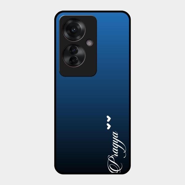 Customize Name Gradient Glass Case Cover Blue For Oppo F25 Pro 5G