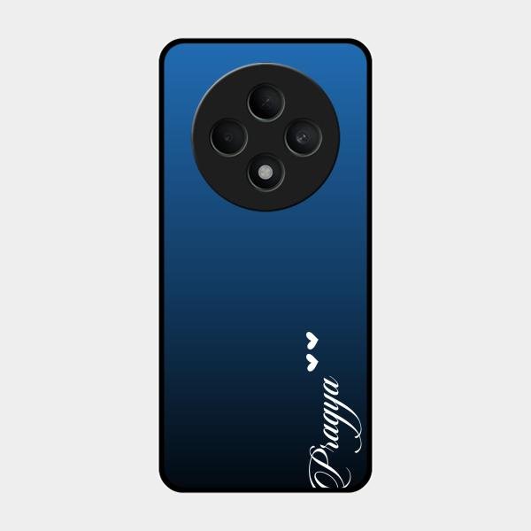 Customize Name Gradient Glass Case Cover Blue For Oppo F27 5G