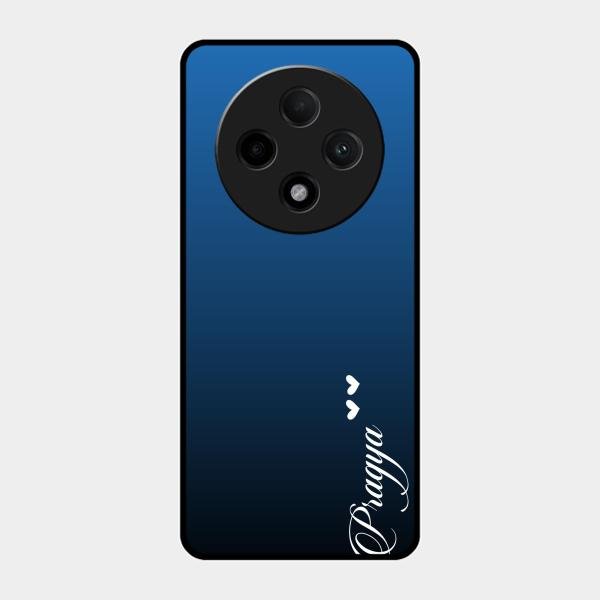 Customize Name Gradient Glass Case Cover Blue For Oppo F27 Pro Plus 5G