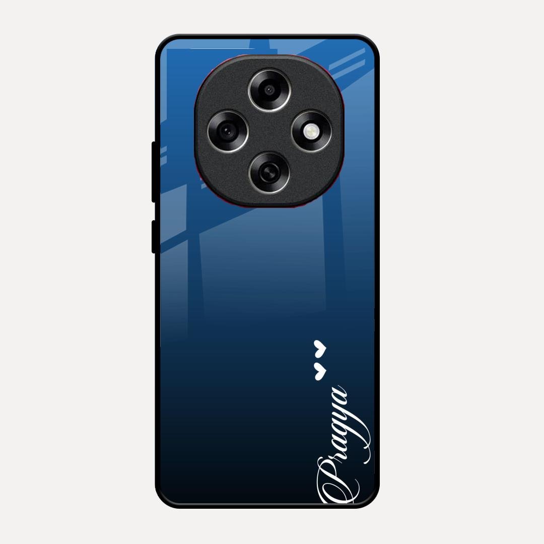 Customize Name Gradient Glass Case Cover Blue For Oppo F31 Pro 5G