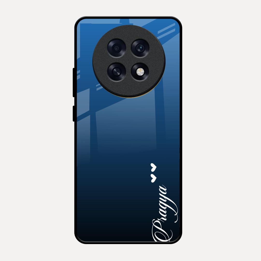 Customize Name Gradient Glass Case Cover Blue For Oppo F31 Pro Plus 5G
