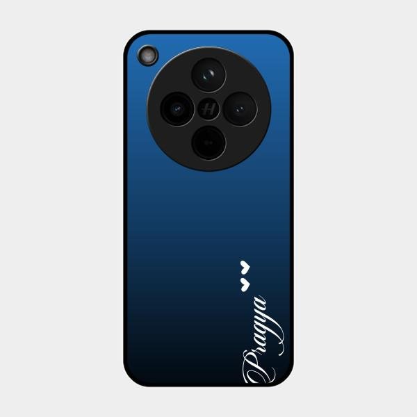 Customize Name Gradient Glass Case Cover Blue For Oppo Find X8 5G