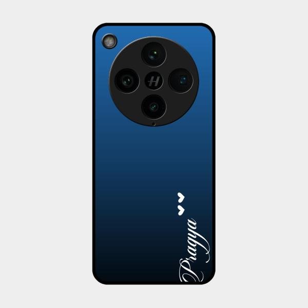 Customize Name Gradient Glass Case Cover Blue For Oppo Find X8 Pro 5G